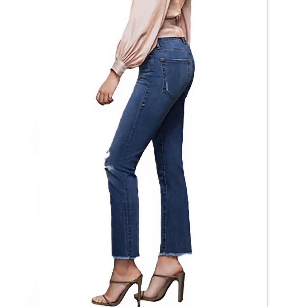 NWT Good American Good Straight Raw Hem Denim Jeans Blue407